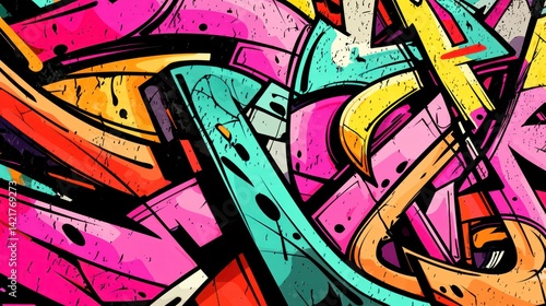 Wallpaper Mural A bold hand-drawn graffiti style illustration with urban vibes Torontodigital.ca