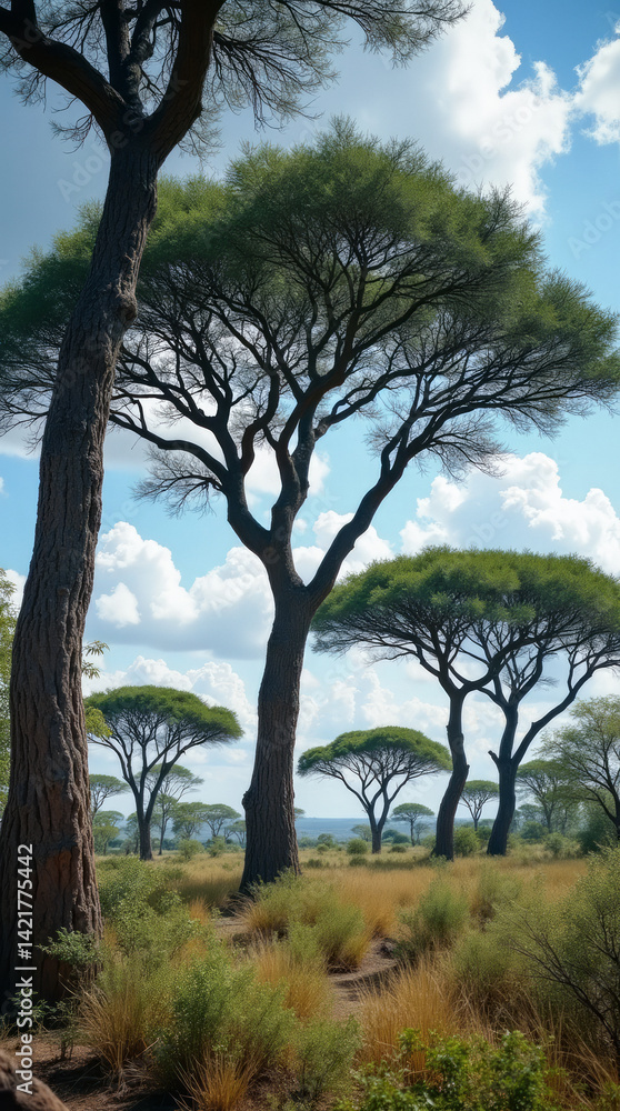 Kenya - Looking Up at the Green Tops of Acacia Trees Kenya - Looking Up at the Green Tops of Acacia Trees