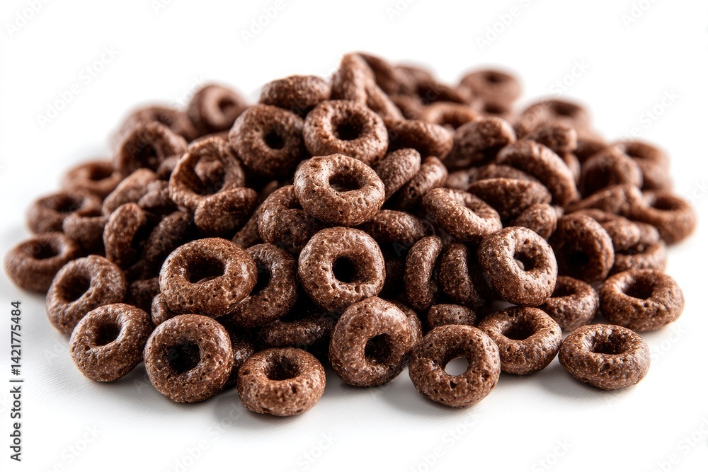 Obraz premium Chocolate Cereal Rings Pile