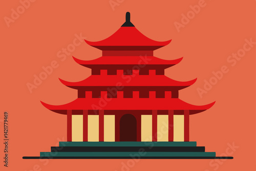vector illustration of a pagoda
