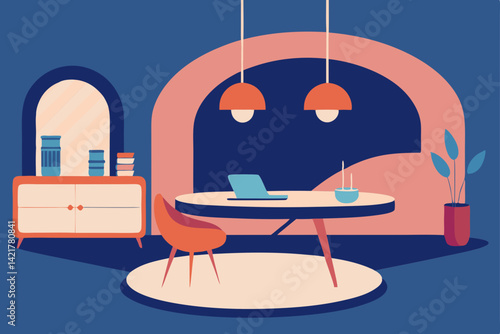 vector illustration of a restaurant table