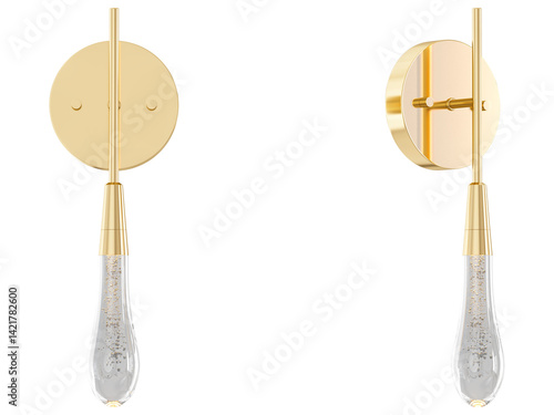 Soltaire gold Sconce - Elegant Lighting Fixture Against white Background