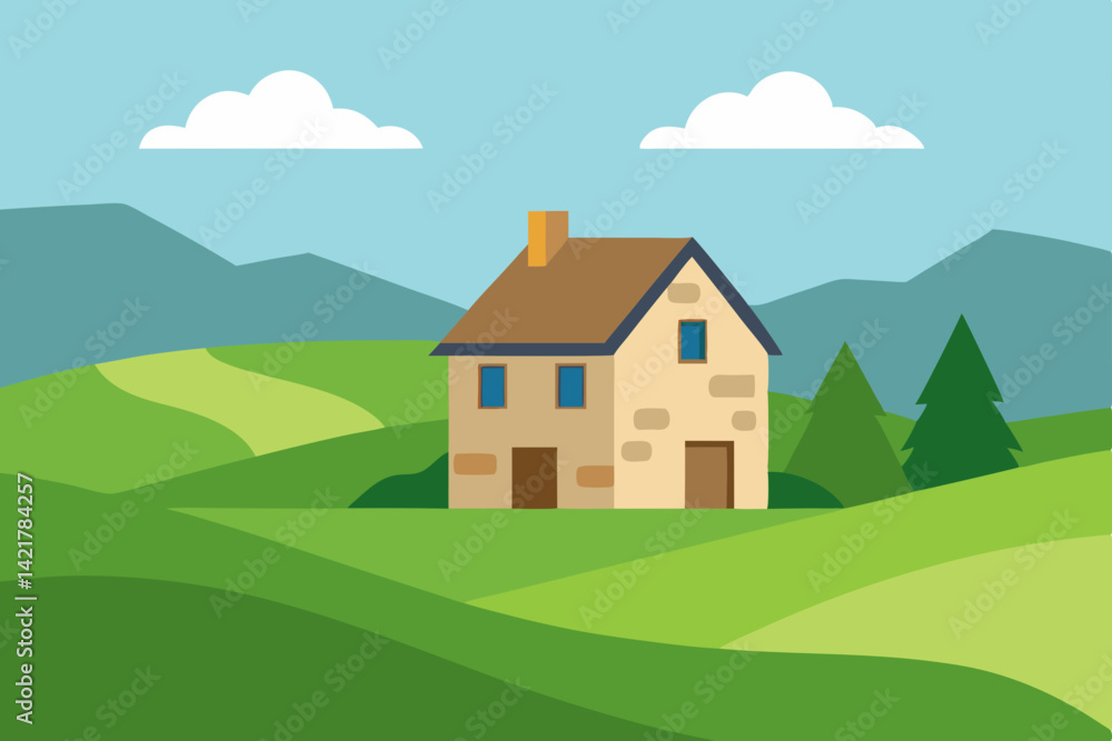 landscape with house landscape with house