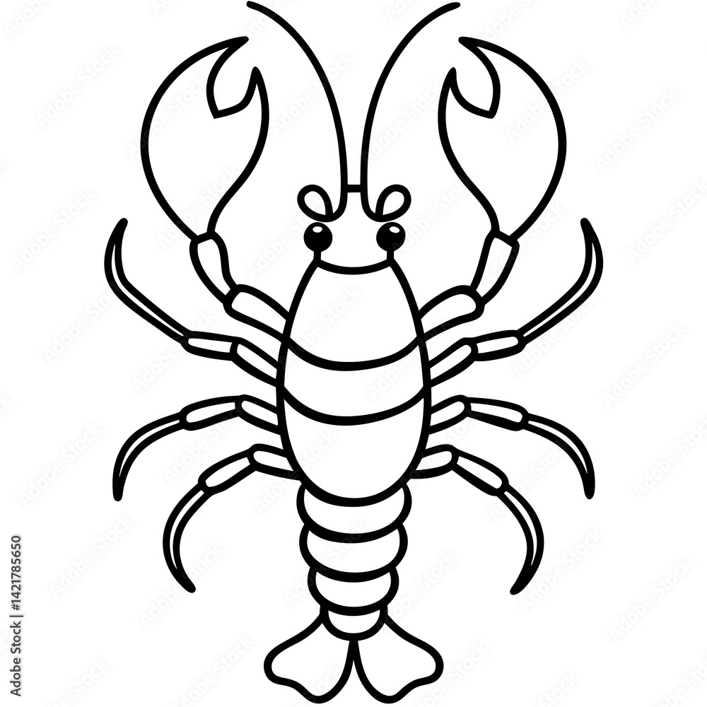 Elegant Lobster One-Line Vector Design Elegant Lobster One-Line Vector Design