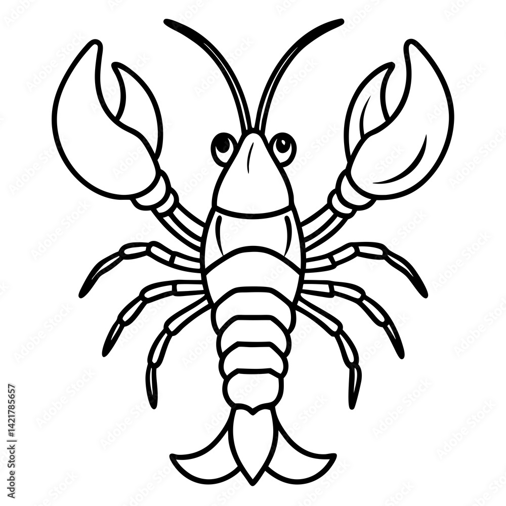 Obraz premium Elegant Lobster One-Line Vector Design