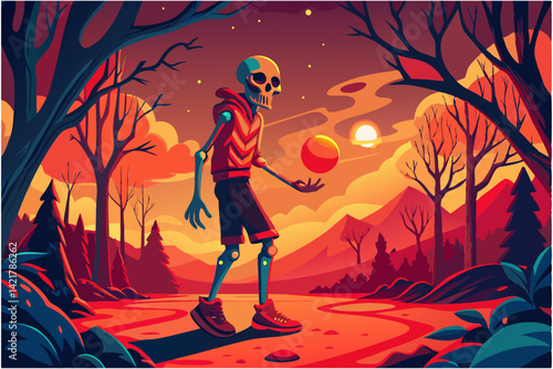 Basketball player skeleton