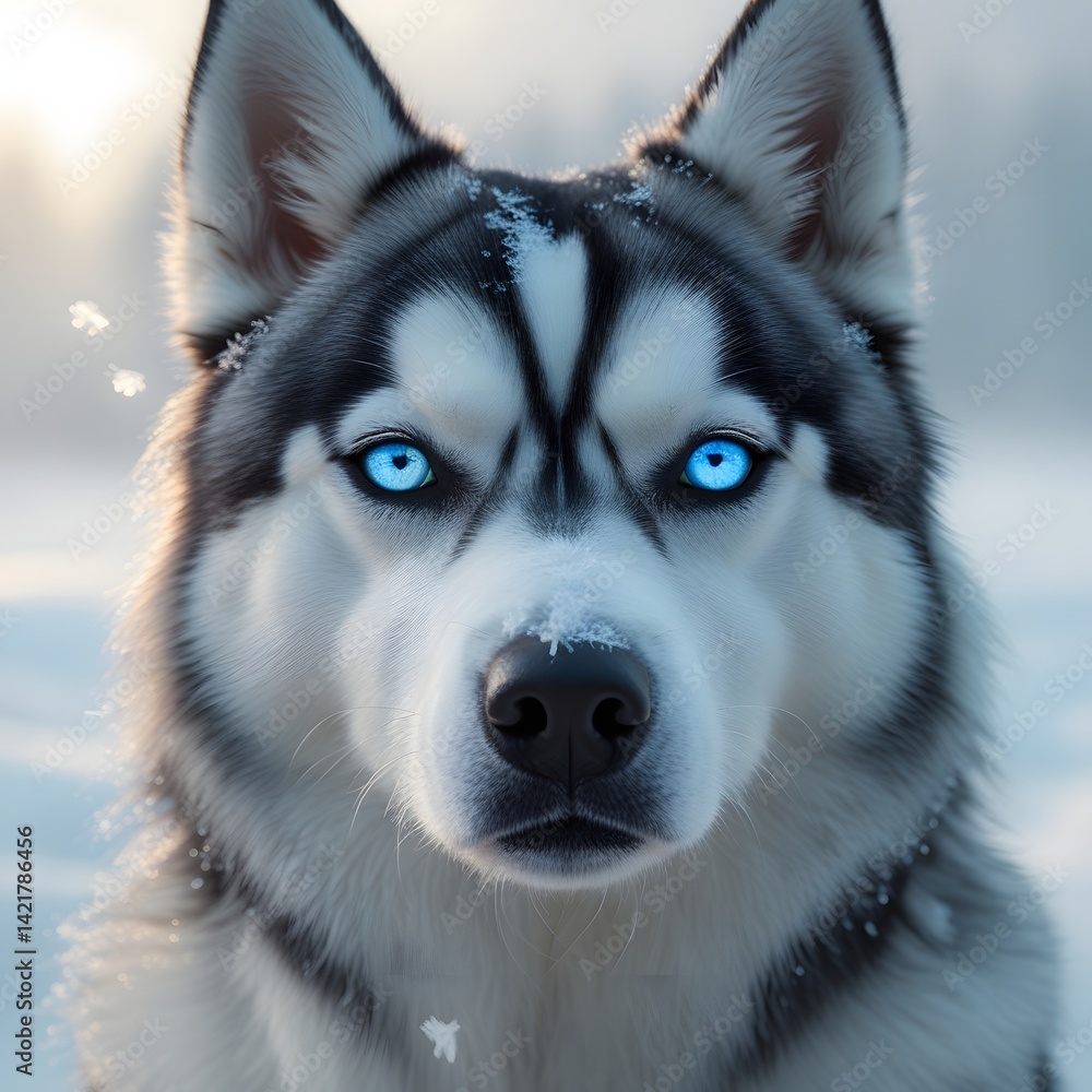 Naklejka premium siberian husky portrait