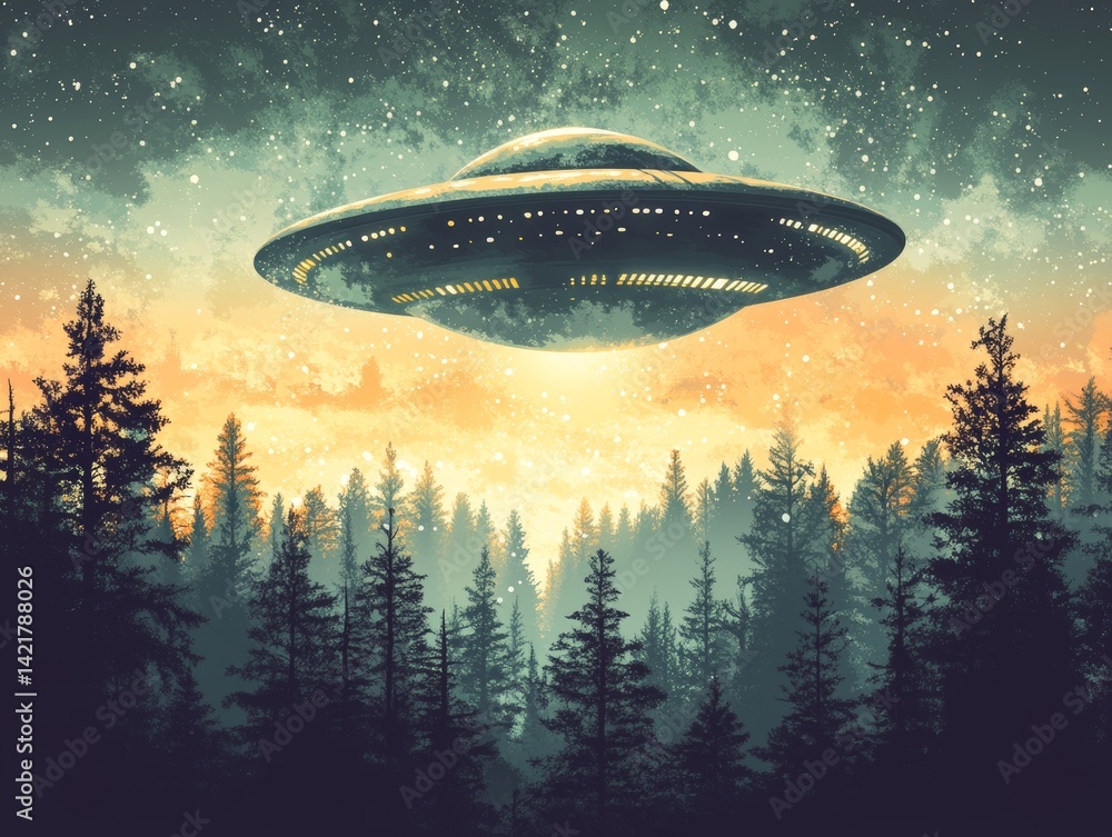 A mysterious UFO is depicted as a dark silhouette hovering in a photoroom scene with atmospheric elements for intriguing visuals A mysterious UFO is depicted as a dark silhouette hovering in a photoroom scene with atmospheric elements for intriguing visuals