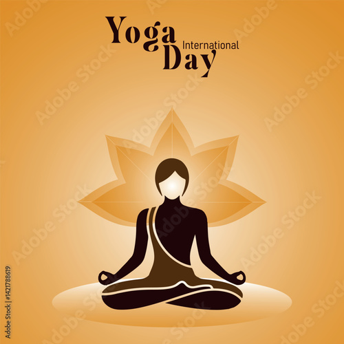 International yoga day web banner illustration. Background, banner