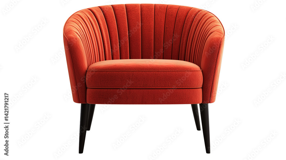 Fototapeta premium Stylish orange armchair design modern living room furniture showcase cozy environment artistic perspective