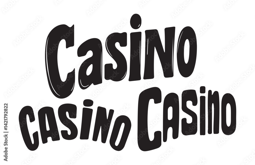 Obraz premium Different black vector text for casino, poker, roulette projects