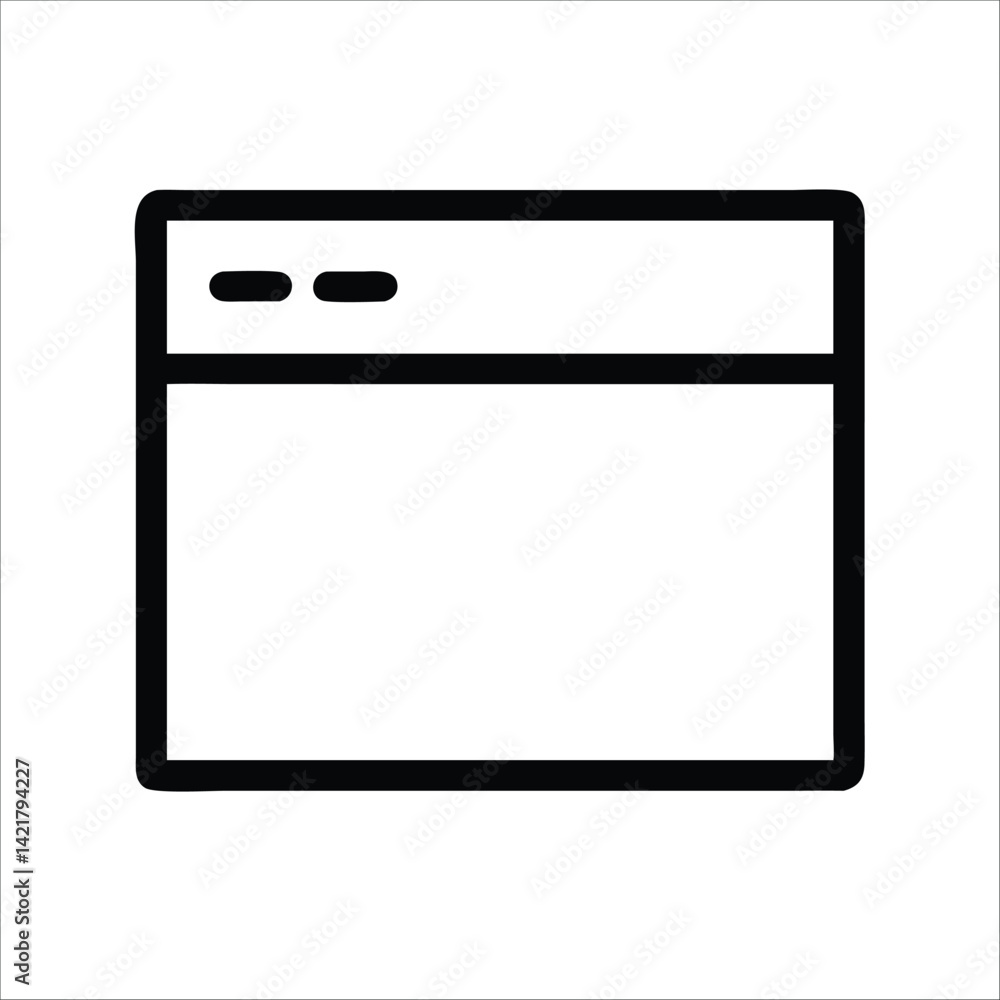 web Interface: The simple yet compelling illustration depicts an empty window frame on a screen, inviting a world of digital interaction and exploration. web Interface: The simple yet compelling illustration depicts an empty window frame on a screen, inviting a world of digital interaction and exploration.