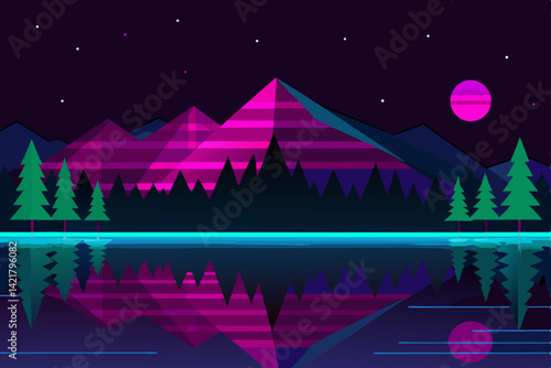 winter landscape with christmas trees