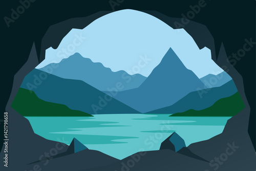mountain landscape vector illustration