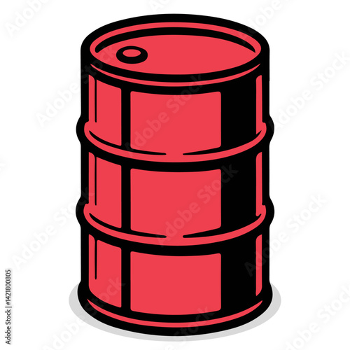 red oil barrel isolated