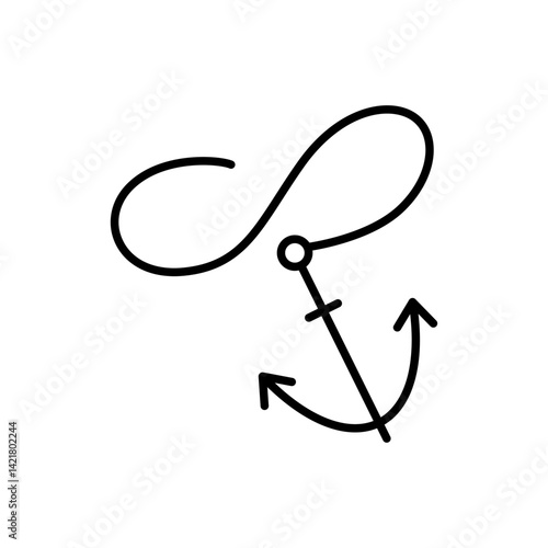 Marine port icon. Outline linear seaport symbol vector. Linear style illustration with editable stroke isolated on white background