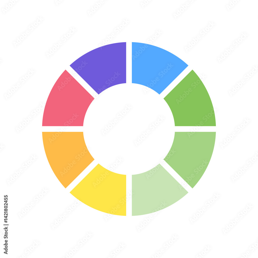 Colorful circle loader icon. Symbol of reload, refresh, loading, recycle and repeat. Interconnecting round arrow vector icon