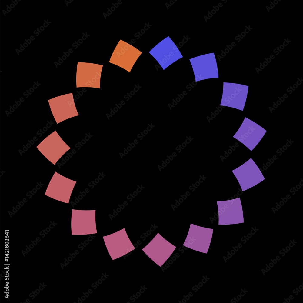 Colorful circle loader icon. Symbol of reload, refresh, loading, recycle and repeat. Interconnecting round arrow vector icon