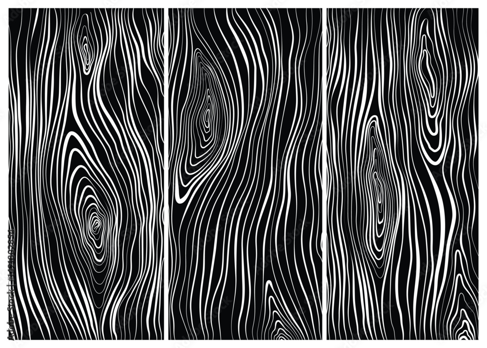 Wood texture. Clack wooden plank, cutting board, floor or table surface. Striped fiber textured background. Retro tree surface pattern in coloring style