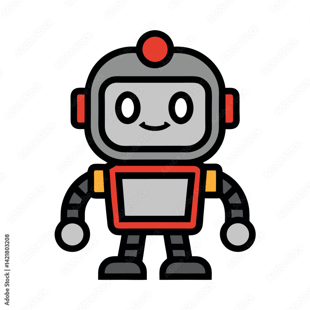 Cute cartoon robot character illustration Cute cartoon robot character illustration