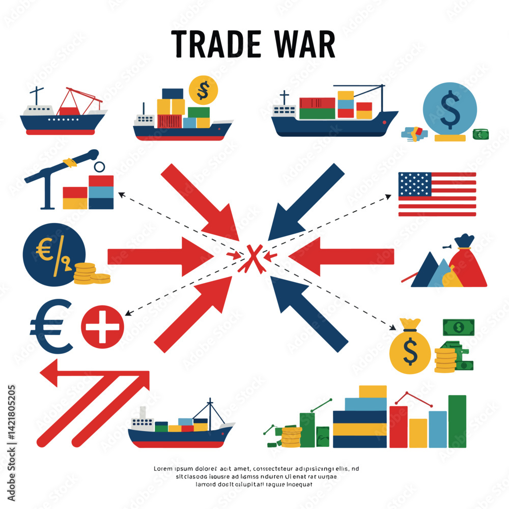 Obraz premium trade war