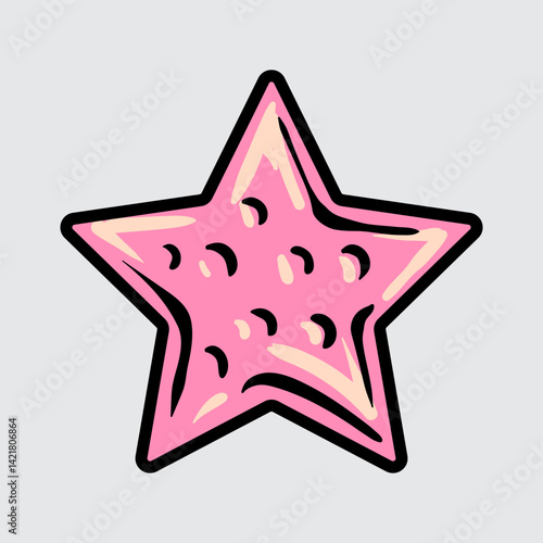 Starfish isolated cartoon illustration with light background