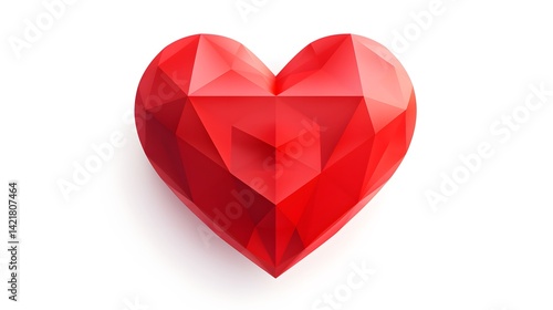 Wallpaper Mural Romantic Red Heart 3D Vector Illustration for Valentine's Day Love Designs Torontodigital.ca