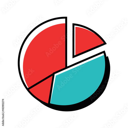 Colorful Pie Chart Showing Data Distribution