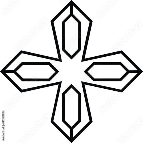 Ethiopian cross shaped geometric ornament