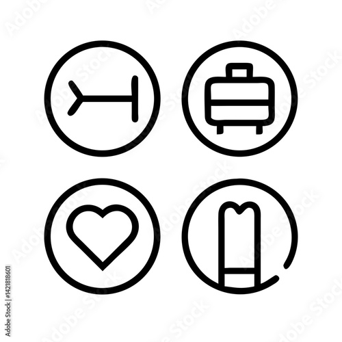 Simple Set of Sleep Related Vector Line Icons. Contains such Icons as Insomnia, Pillow, Sleeping Pills and more. Editable Stroke. 48x48 Pixel Perfect.

