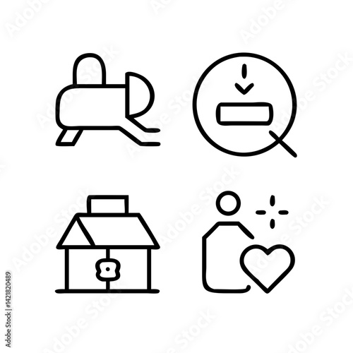 Simple Set of Sleep Related Vector Line Icons. Contains such Icons as Insomnia, Pillow, Sleeping Pills and more. Editable Stroke. 48x48 Pixel Perfect.
