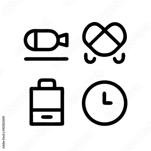 Simple Set of Sleep Related Vector Line Icons. Contains such Icons as Insomnia, Pillow, Sleeping Pills and more. Editable Stroke. 48x48 Pixel Perfect.
