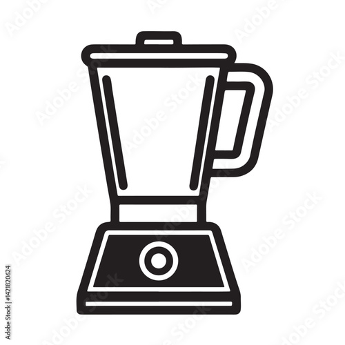 Kitchen blender front view minimal line vector illustration