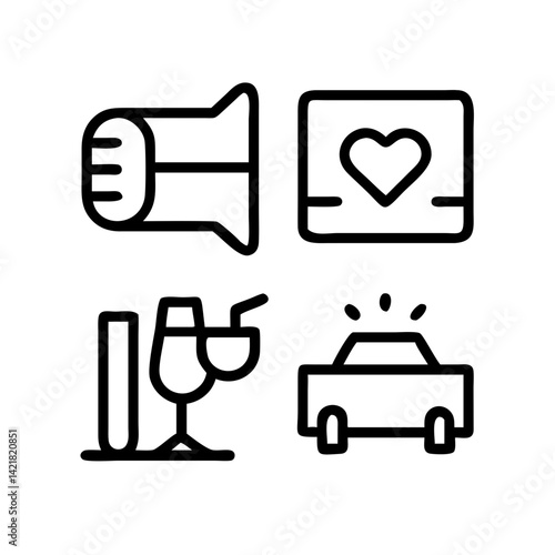 Simple Set of Sleep Related Vector Line Icons. Contains such Icons as Insomnia, Pillow, Sleeping Pills and more. Editable Stroke. 48x48 Pixel Perfect.
