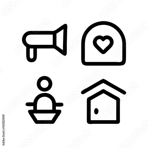 Simple Set of Sleep Related Vector Line Icons. Contains such Icons as Insomnia, Pillow, Sleeping Pills and more. Editable Stroke. 48x48 Pixel Perfect.
