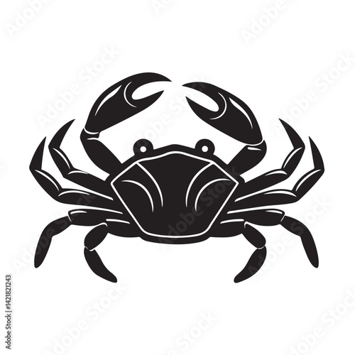 Quadro em tela Minimal crab silhouette clean line vector design