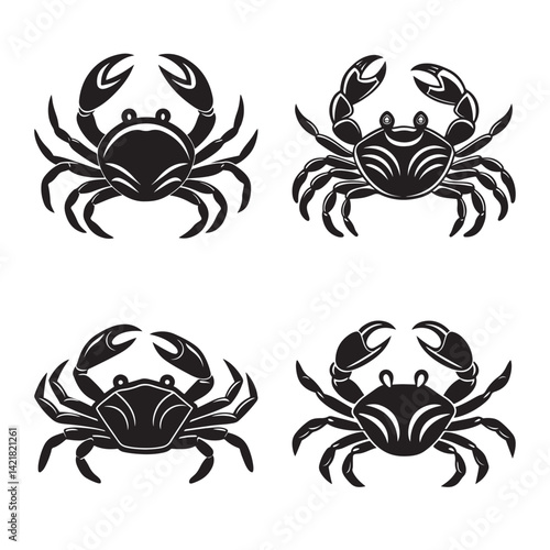 Photography Crab bold line icon silhouette vector on white background