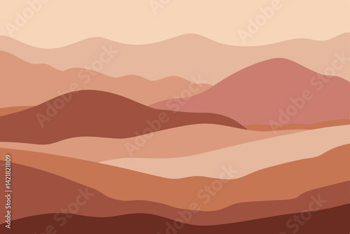 vector illustration of desert landscape