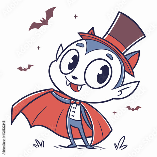 Vector Cute dracula cartoon character
