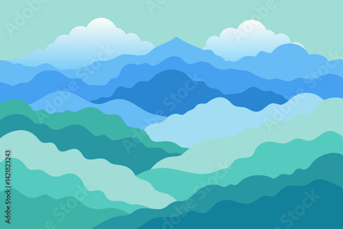 vector illustration of mountains landscape