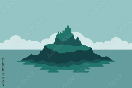 island in the sea vector