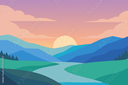 mountain landscape with mountains