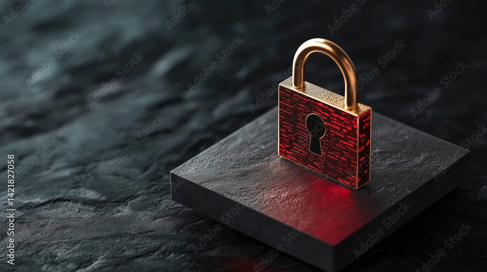 Fototapeta premium Cybersecurity threats and regulations safeguarding digital assets in a risky environment