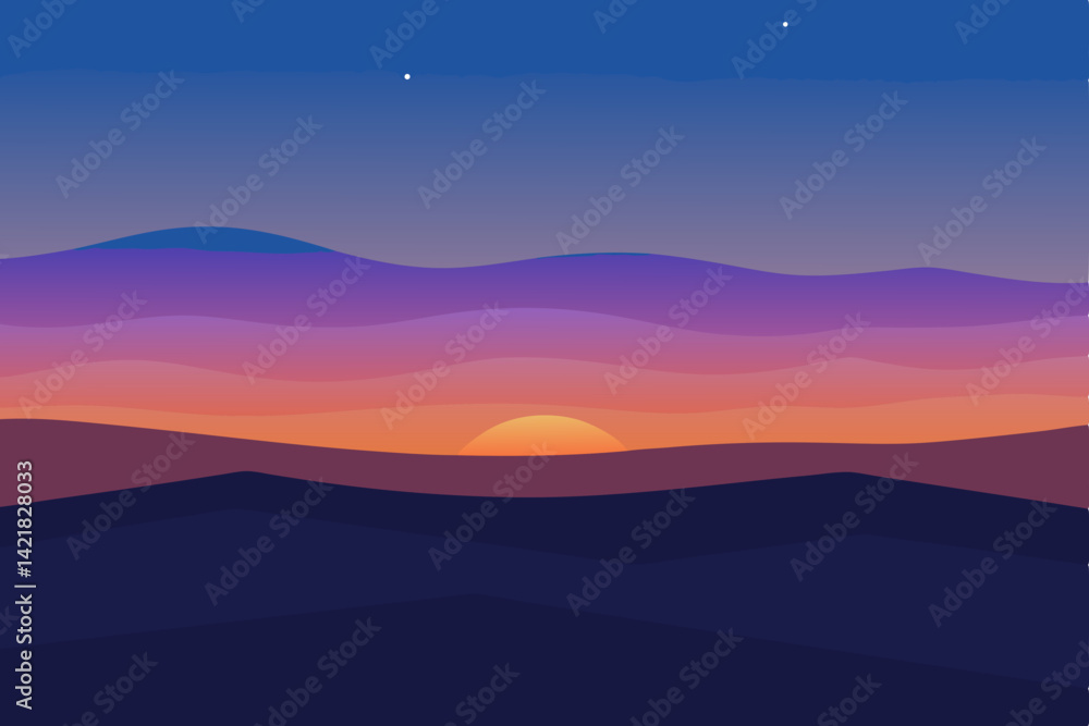 Fototapeta premium mountain landscape with sunset