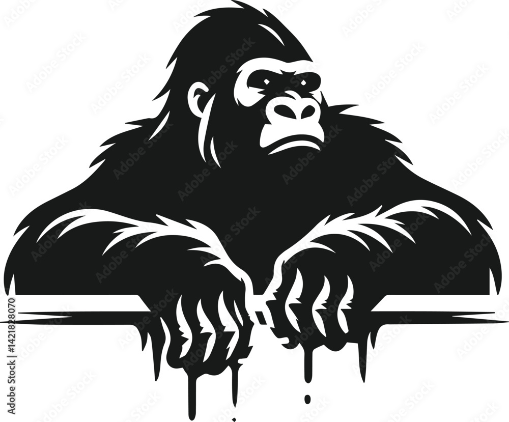 Fototapeta premium Gorilla vector silhouette