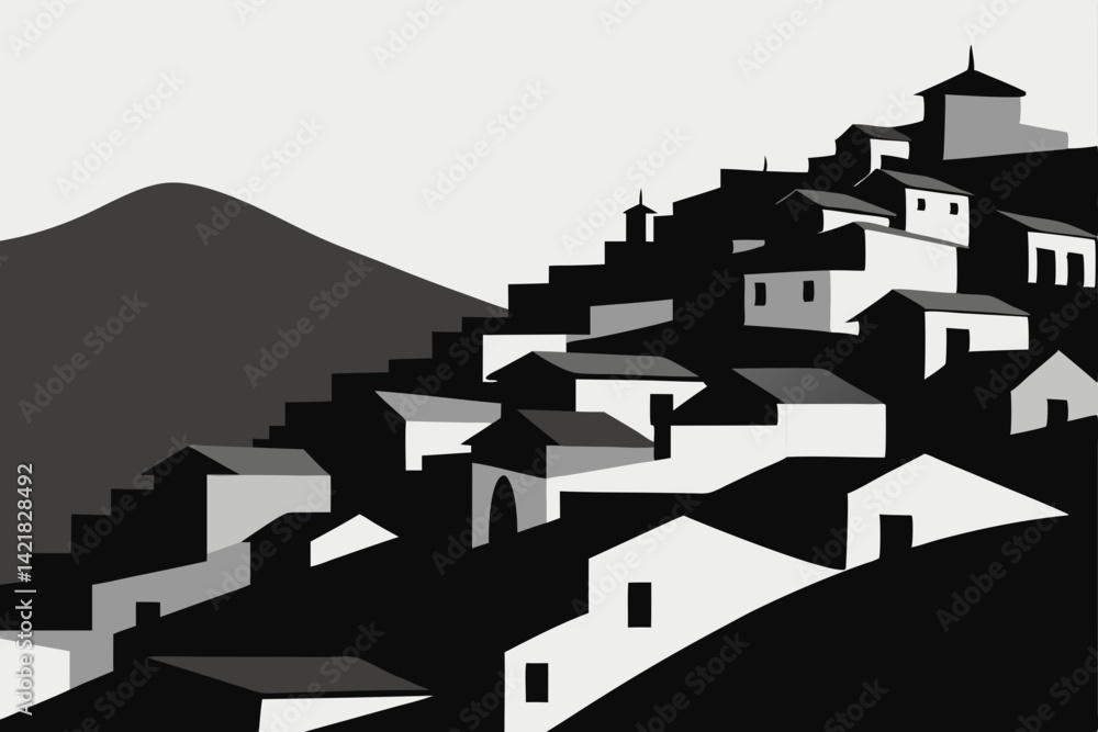 Naklejka premium vector illustration of a city