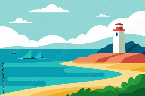 lighthouse in the sea