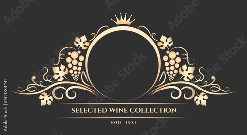 Ornate wine collection monogram