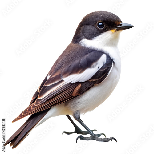 pied flycatcher PNG, transparent background 