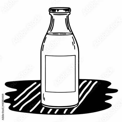bottle and glass of milk